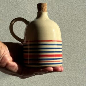 BLUE-RED OLIVE OIL BOTTLE