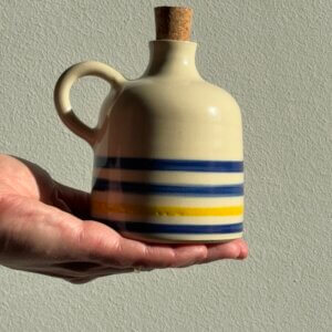 BLUE YELLOW OLIVE OIL BOTTLE